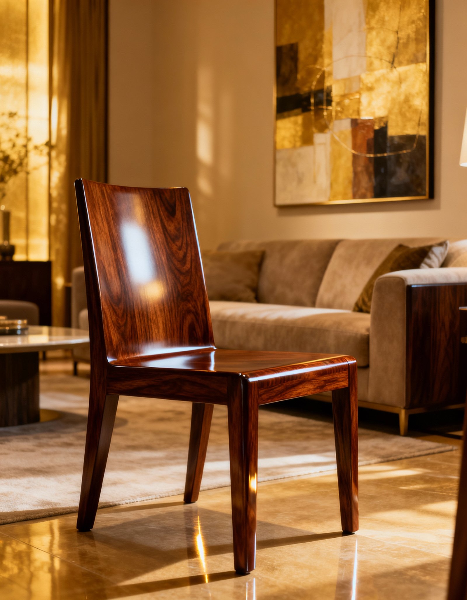 Wooden floor and chair