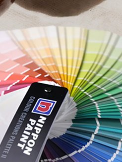 A modern console table in a sunlit room